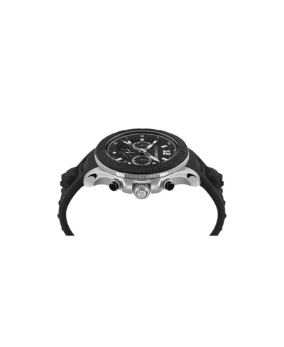 Plein Sport Mens Warrior Tech Chronograph Date Quartz Black Silicone Strap 47.5mm In Black