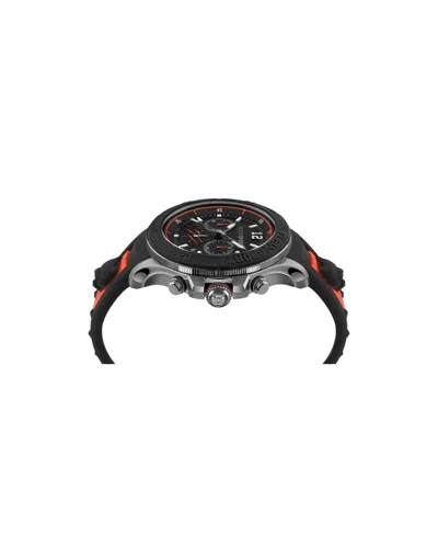 Plein Sport Mens Warrior Tech Chronograph Date Quartz Orange Silicone Strap 47.5mm In Multi