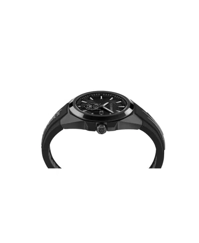 Plein Sport Mens Tigermaster 3 Hand Date Quartz Black Silicone Strap 47mm In Black