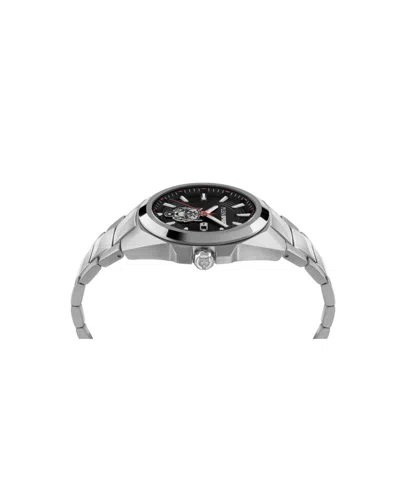 Plein Sport Mens Tigermaster 3 Hand Date Quartz Stainless Steel Bracelet 47mm In Silver