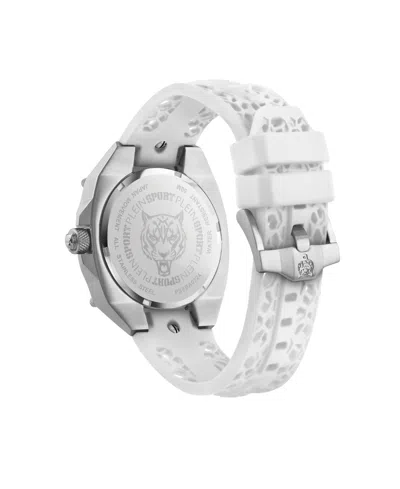 Plein Sport Mens Thunder Force 3 Hand Quartz White Silicone Strap 47mm In White