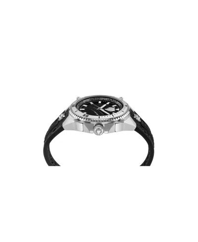 Plein Sport Mens Thunder Force 3 Hand Quartz Black Silicone Strap 47mm In Multi