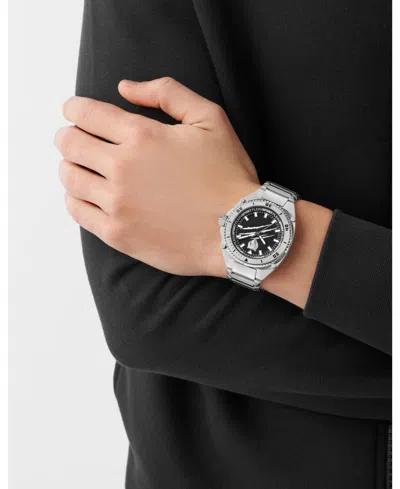 Plein Sport Mens Thunder Force 3 Hand Quartz Stainless Steel Bracelet 47mm In Silver