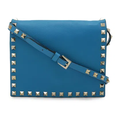 Pre-owned Valentino Garavani Leather Clutch Bag Shoulder Bag () In Blue