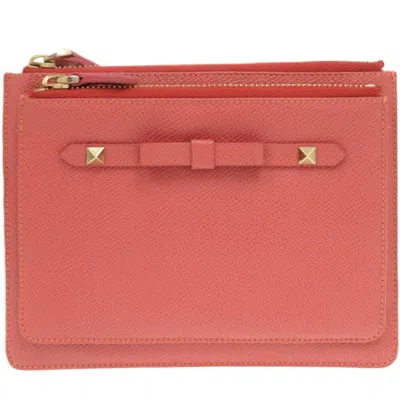 Pre-owned Valentino Garavani Leather Clutch Bag () In Pink