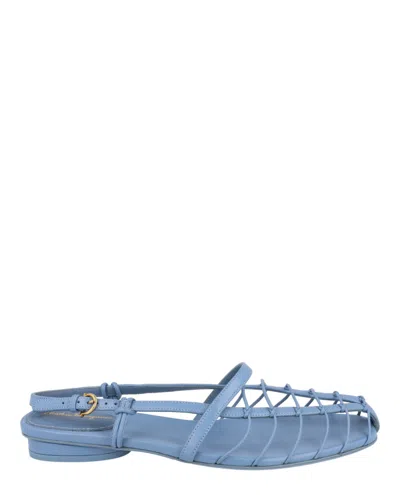 Ferragamo Shay 10 Caged Slingback Sandals In Blue