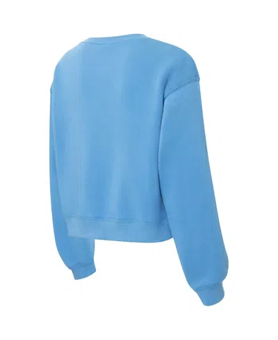 Zoozatz Women's Carolina Blue North Carolina Tar Heels Chenille Cropped Sweatshirt In Blue