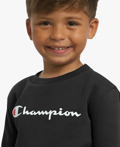 Champion Boys Toddler 2t-4t Crewneck T-shirt And Pants, 2-piece Set In Black