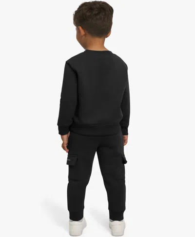 Champion Boys Toddler 2t-4t Crewneck T-shirt And Pants, 2-piece Set In Black