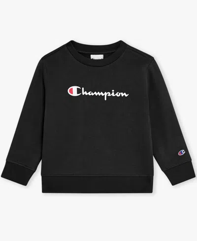 Champion Boys Toddler 2t-4t Crewneck T-shirt And Pants, 2-piece Set In Black