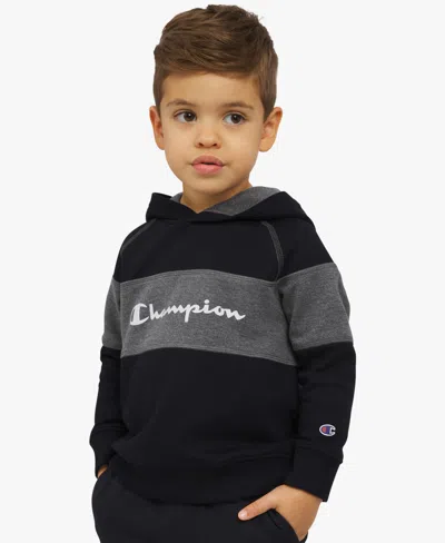 Champion Boys Toddler 2t-4t Colorblock Hoodie And Pants, 2-piece Set In Black