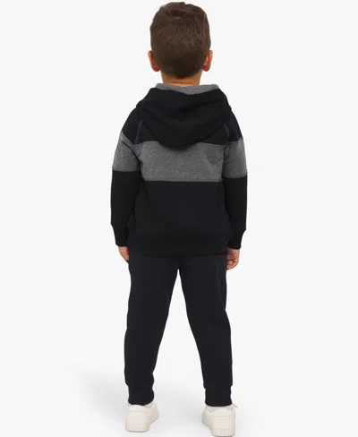Champion Boys Toddler 2t-4t Colorblock Hoodie And Pants, 2-piece Set In Black