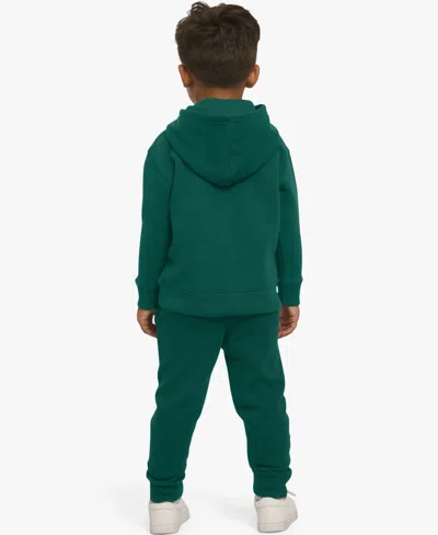 Champion Boys Toddler 2t-4t Long-sleeve Hoodie And Pants, 2-piece Set In Green