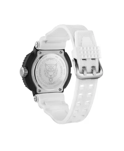 Plein Sport Mens Tiger Power 3 Hand Date Quartz White Silicone Strap 45mm In White