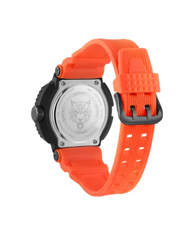 Plein Sport Mens Tiger Power 3 Hand Date Quartz Orange Silicone Strap 45mm In Orange