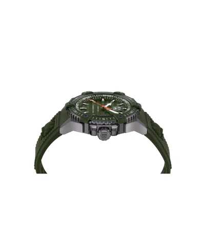 Plein Sport Mens Urban Pulse 3 Hand Date Quartz Green Silicone Strap 47mm In Green