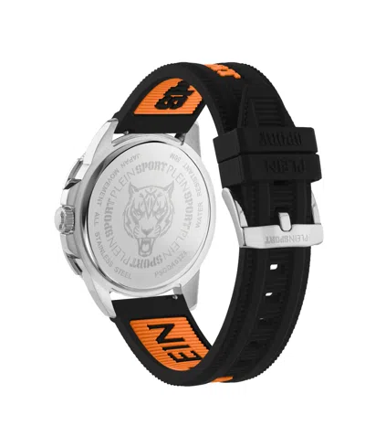 Plein Sport Mens Rampage 3 Hand Date Quartz Black Silicone Strap 44mm In Multi