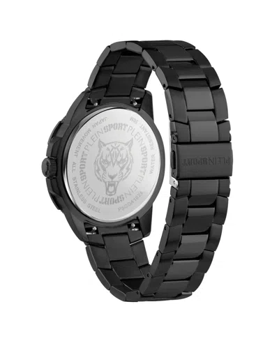 Plein Sport Mens Rampage 3 Hand Date Quartz Ip Black Bracelet 44mm In Black