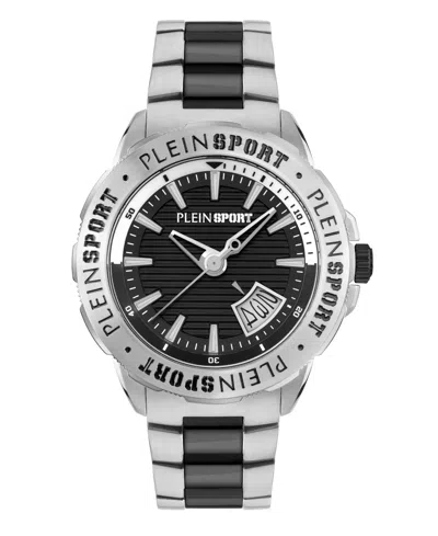 Plein Sport Mens Rampage 3 Hand Date Quartz Two Tone Bracelet 44mm In Multi