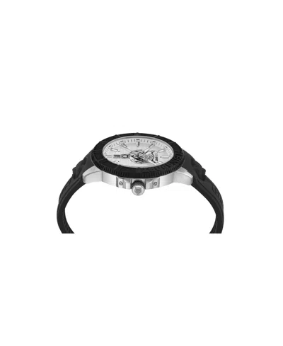Plein Sport Mens City Rush 3 Hand Date Quartz Black Silicone Strap 45mm In Black