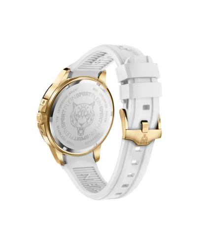 Plein Sport Mens City Rush 3 Hand Date Quartz White Silicone Strap 45mm In Multi
