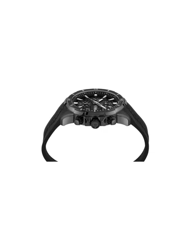 Plein Sport Mens Impact Chronograph Date Quartz Black Silicone Strap 46mm In Black