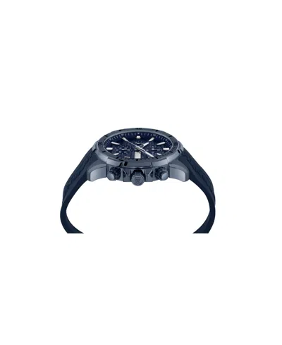 Plein Sport Mens Impact Chronograph Date Quartz Blue Silicone Strap 46mm In Blue