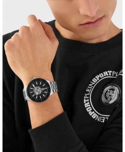 Plein Sport Mens City Rush 3 Hand Date Quartz Stainless Steel Bracelet 45mm In Multi