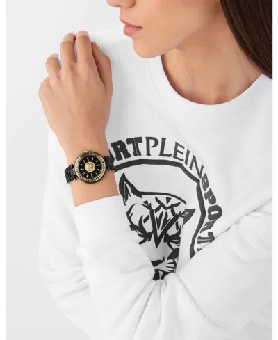 Plein Sport Womens Opium 2 Hand Quartz Ip Black Bracelet 38mm In Black