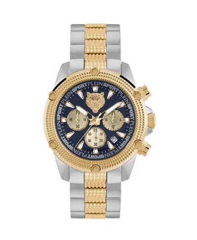 Plein Sport Mens Hurricane Chronograph Date Quartz Two Tone Bracelet 44mm In Multi