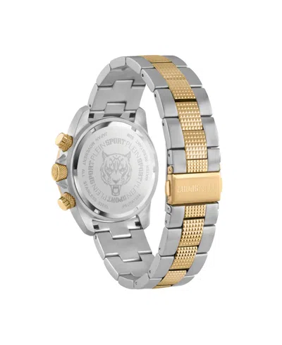 Plein Sport Mens Hurricane Chronograph Date Quartz Two Tone Bracelet 44mm In Multi