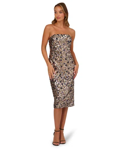 Adrianna Women's Sequin Strapless Midi Dress In Multi