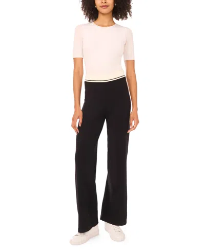 Vince Camuto Contrast Trim Track Pants In Black