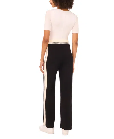 Vince Camuto Contrast Trim Track Pants In Black