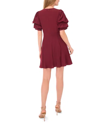 1.state Women's V-neck Short Bubble Sleeve Mini Dress In Red