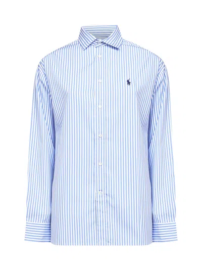 Polo Ralph Lauren Striped Cotton Relaxed-fit Shirt In Blue