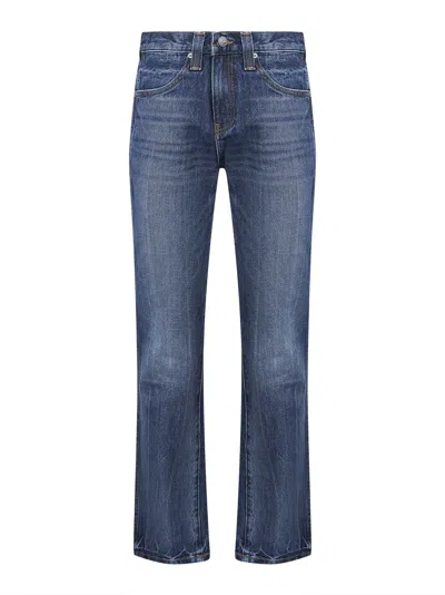 Khaite Blue Denim Farley Straight-leg Jeans In Blue