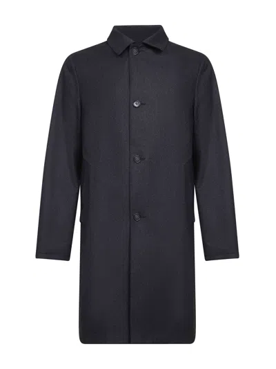 D 4.0 Two-tone Reversible Single-breasted Coat In Black