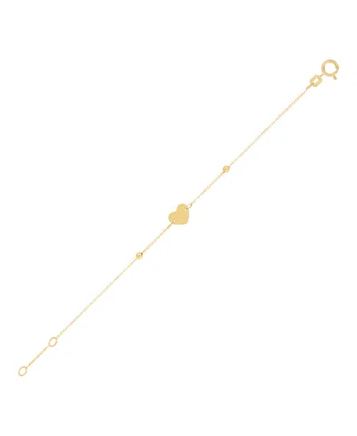 Italian Gold Heart Bracelet In 14k Yellow Gold In Gold