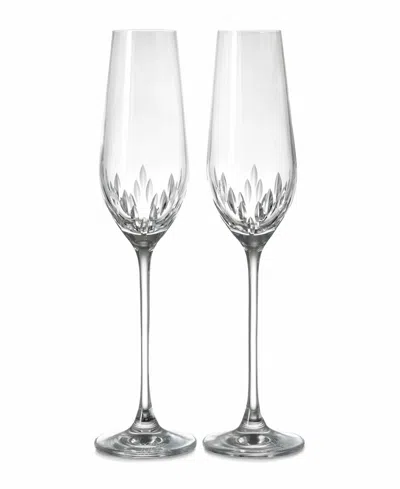 Philip Whitney Fiero Toasting Champagne Flutes, Set Of 2 In Transparent