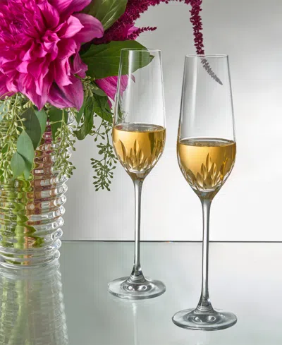 Philip Whitney Fiero Toasting Champagne Flutes, Set Of 2 In Transparent