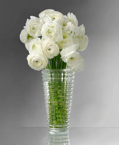 Philip Whitney Strata Textured Geometric Surface Vase In Transparent