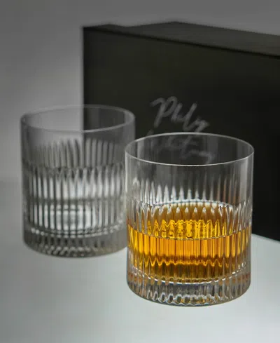 Philip Whitney Apex Double Old Fashioned Glass, Set Of 2 In Transparent