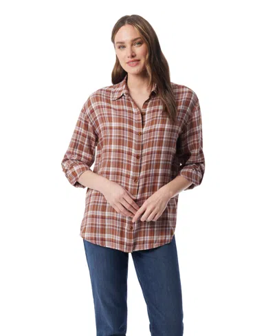 Gloria Vanderbilt Women's Amanda Button-front Shirt In Brown