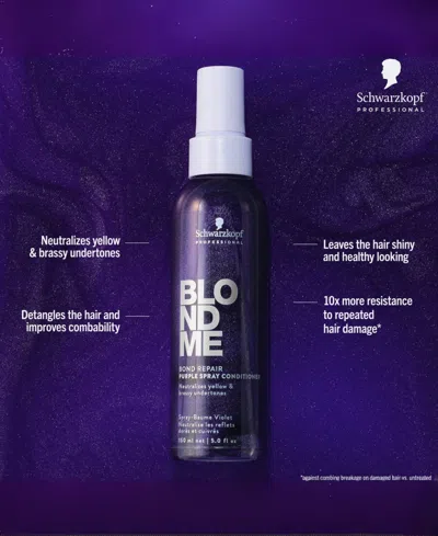 Schwarzkopf Blondme Bond Repair Purple Spray Conditioner, 5 Oz. In Transparent