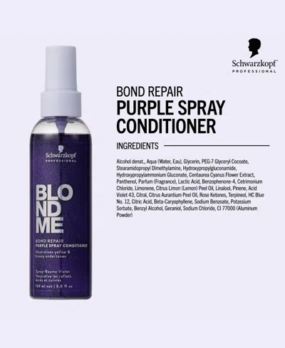 Schwarzkopf Blondme Bond Repair Purple Spray Conditioner, 5 Oz. In Transparent