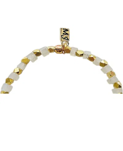 Minu Jewels Moonstone And Amazonite Stretch Bracelet In Multi