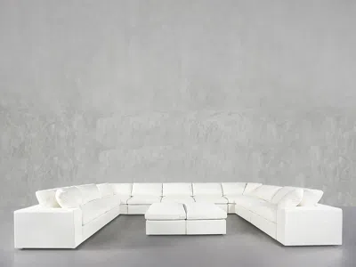 7th Avenue 9-seat Modular U-sectional With Double Ottoman (test) - Natural White / Classic / Standard In White