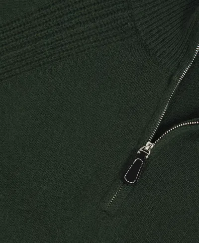Reiss Forest Green Wool And Cashmere Half-zip Jumper