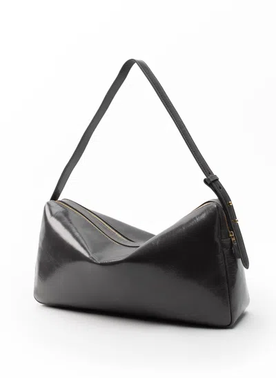 Elleme Trousse Large Vintage Leather Elefante In Black